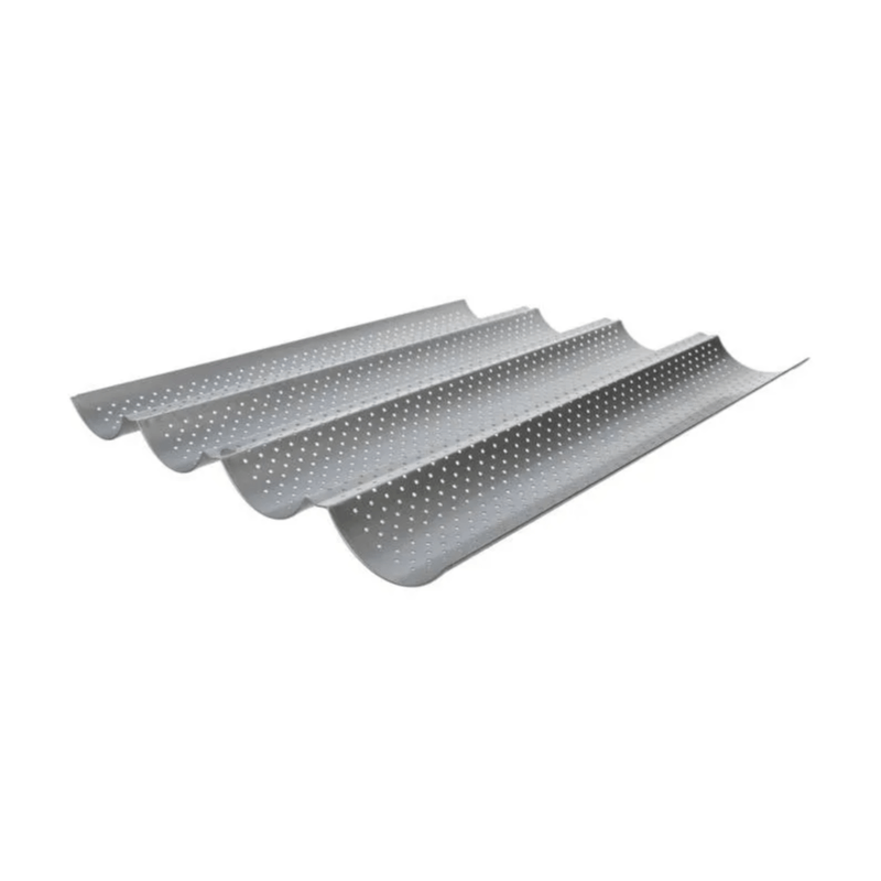 TEMU Plaque de cuisson moule pour 4 - Anti-adhésif - Plaque à pain perforée - Réversible pour biscuits et tuiles aux amandes