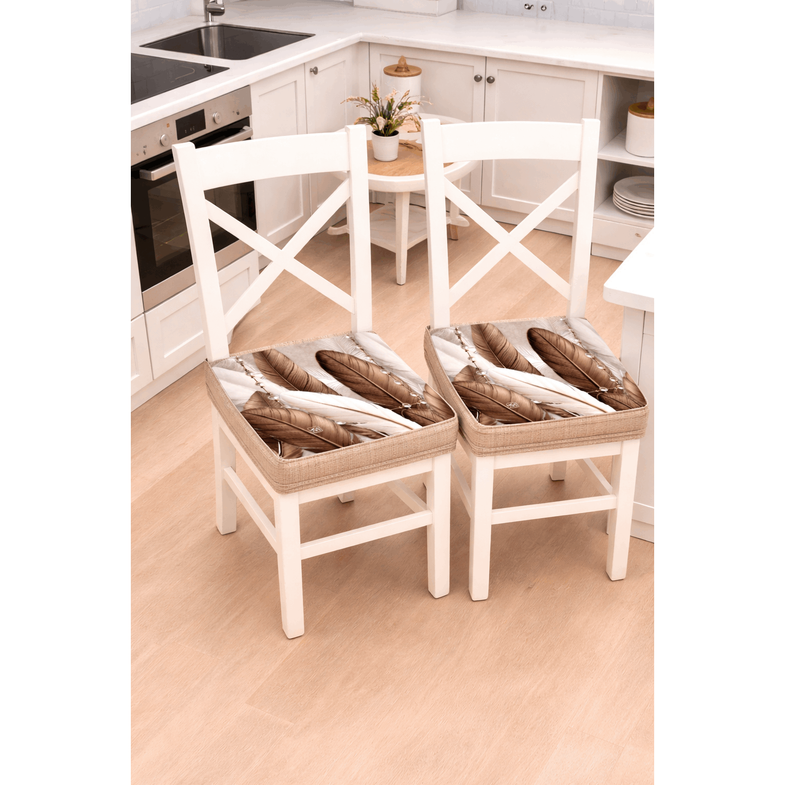 TEMU Cuscino per sedia ( 2pz) con elastico 40x40x5 maxi imbottitura avvolgele tua sedia, elegante pratico lavabile e sfoderabile disegno