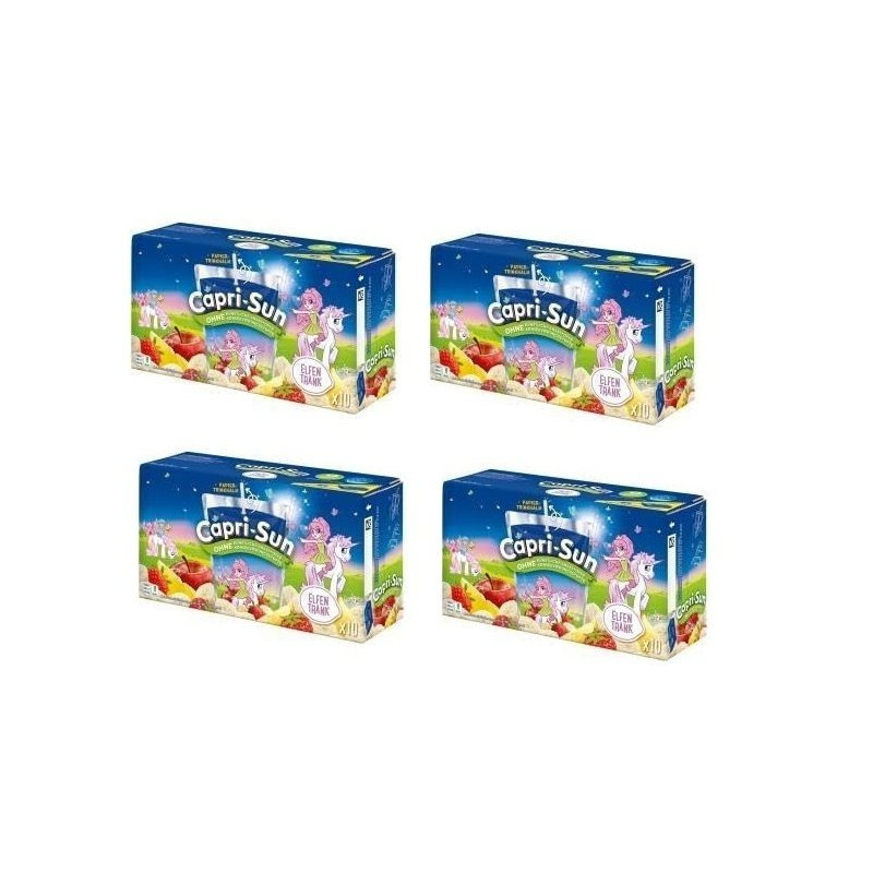 Image of 4 Boxes 10-pack Capri Sun Elf Drink (40 X 200ml) Multi-fruit Juice Refreshment Drink With 10% Fruit Juice Content. Without Artificial Sweeteners And Flavors