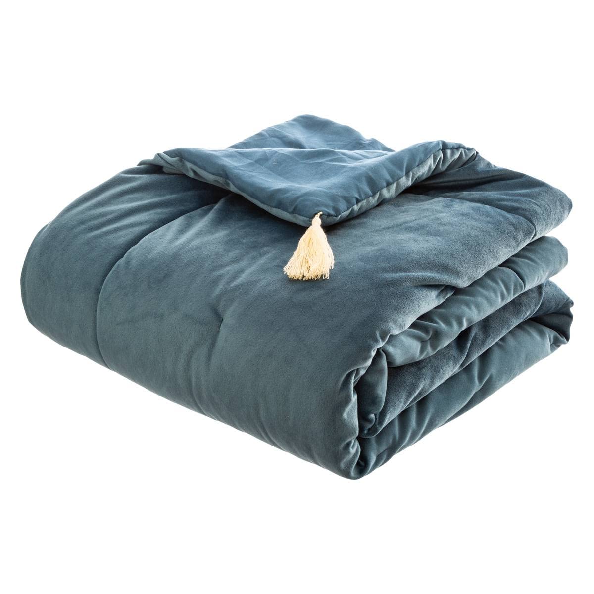 TEMU Bed Canopy Effect Velvet Blue - 80x180 Cm