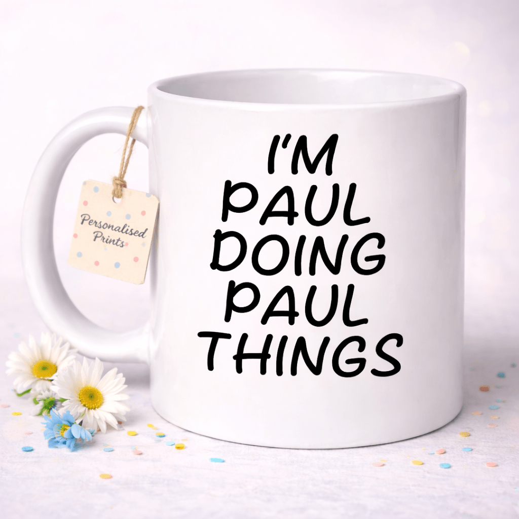 TEMU 1pc I'm Doing Things Coffee Cup, Personalized Name Coffee Mug, Printed Ceramic Coffee Cup For Coffee And Tea, Home And Office Use, 11oz