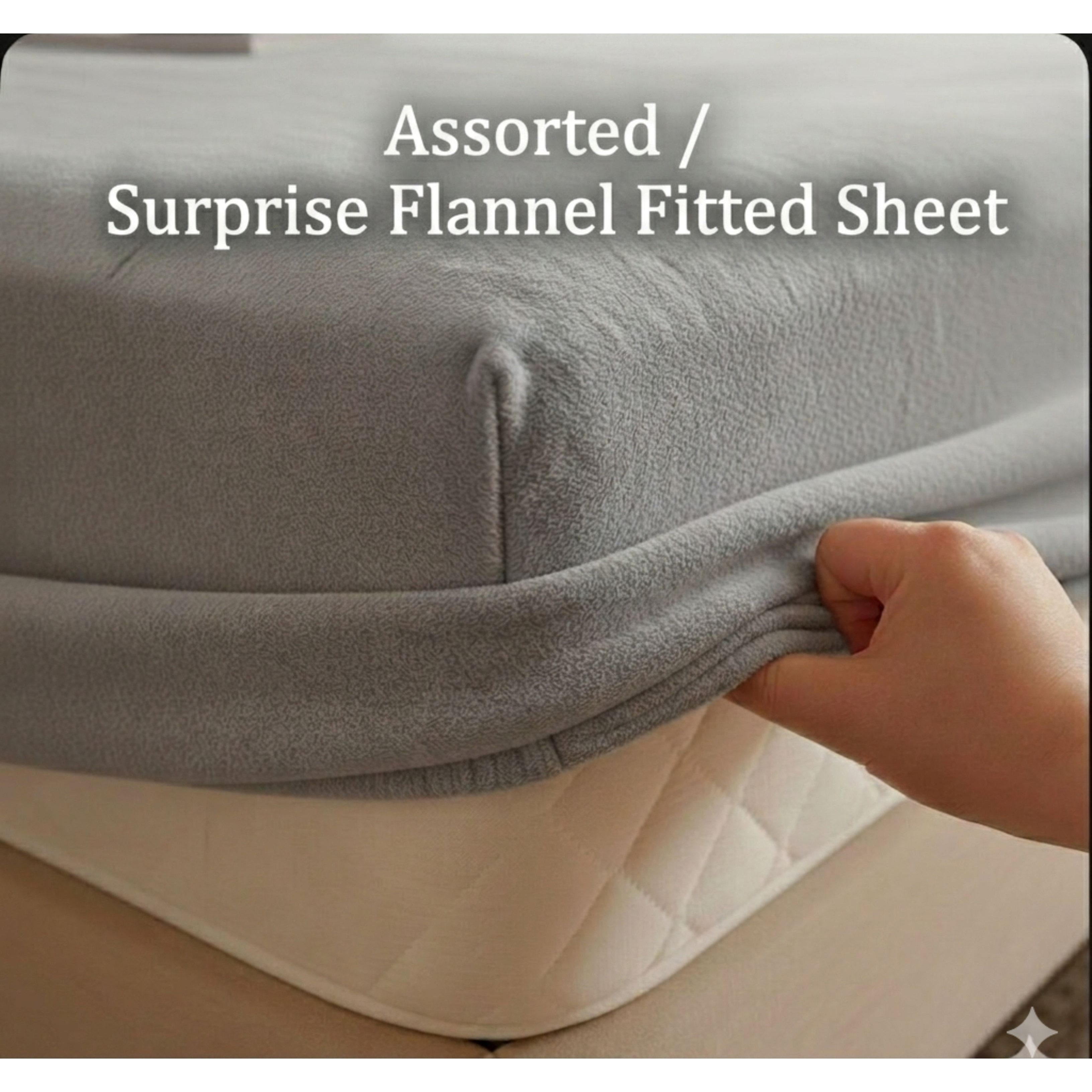 assorted surprise soft flannel fitted bed sheet   mattress protector machine washable no pillowcases elastic deep   for mattress only   size well send you any colour