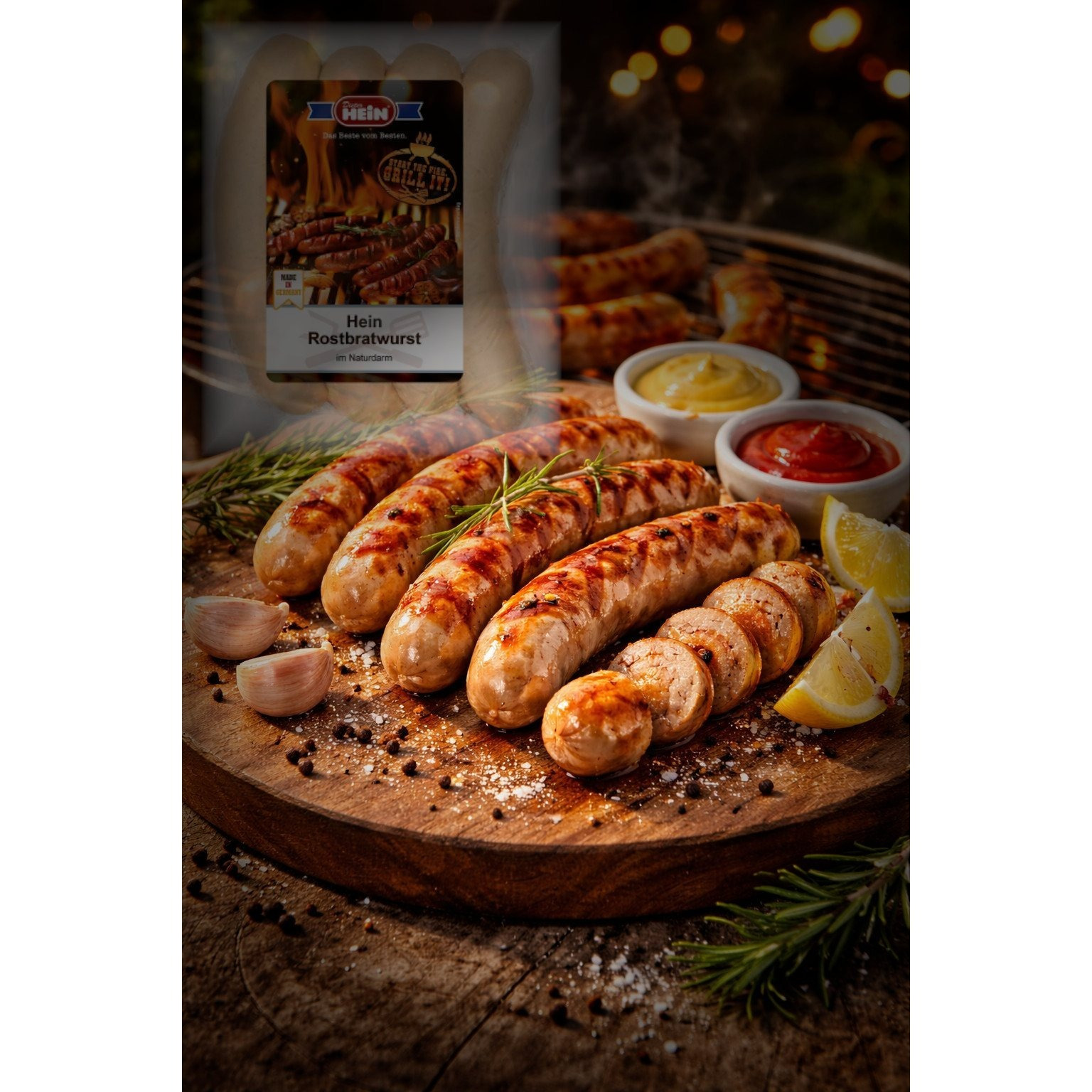 2x Rostbratwurst 4x90g – Finely Grained, Juicy & Natural Casings