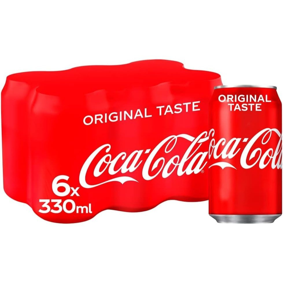 TEMU Coca Cola Original Soft Drink Cans – Pack Of 6 X 330ml