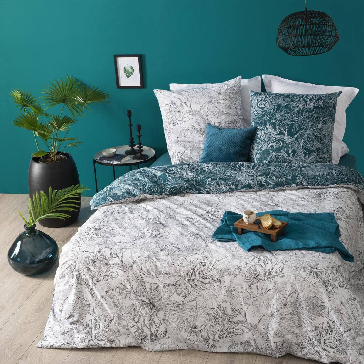 TEMU Parure de lit Jungle en Coton 260x240 cm