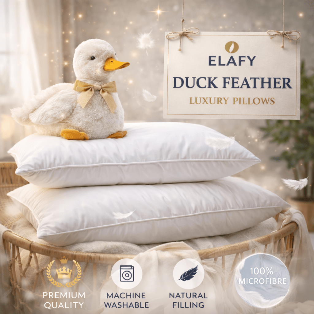 Duck Feather & Down Microfiber Pillows, Pack of 1, 2, or 4