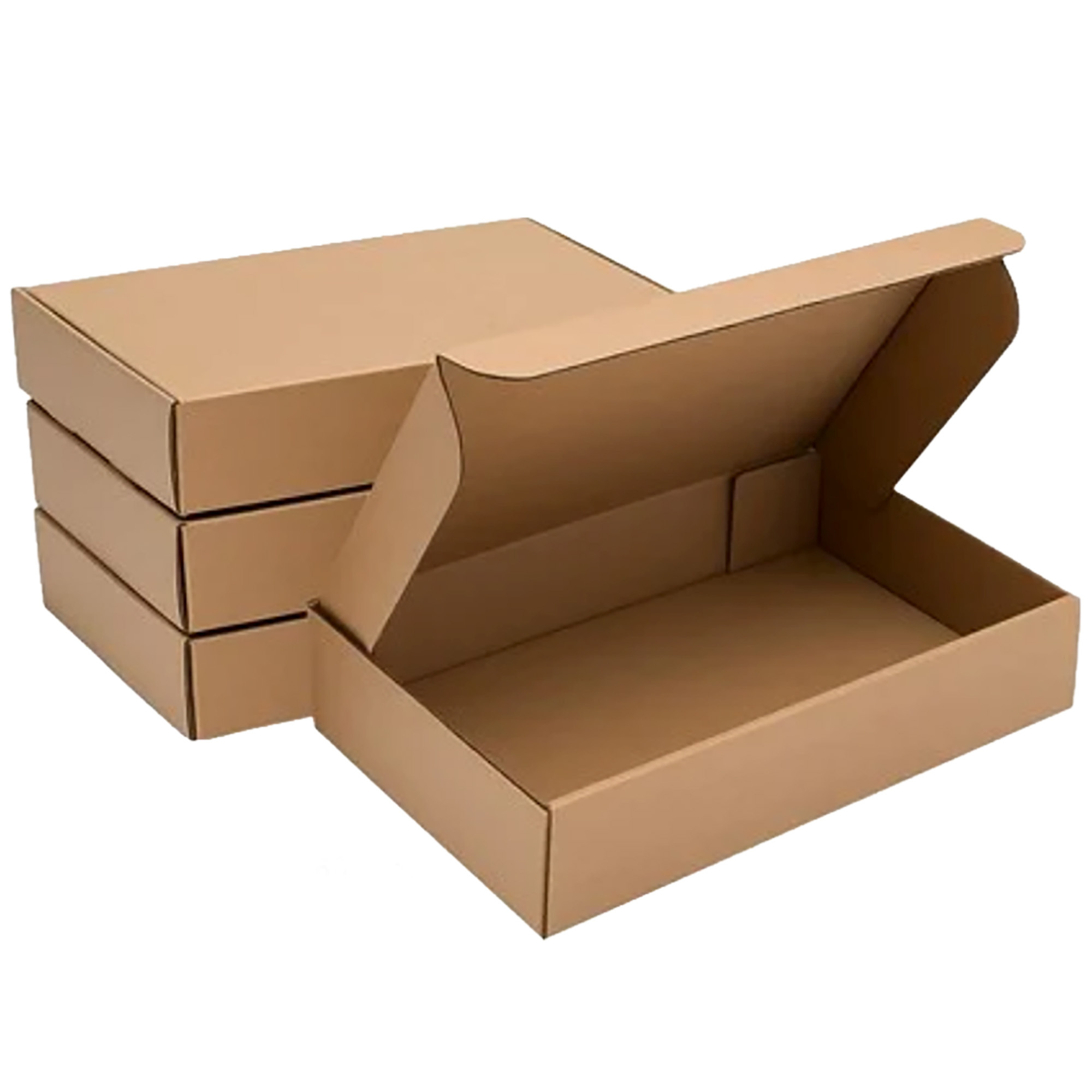 E-shop Set mit 100x Wellpappe-Kartons 240x160x80 mm, Braun, 3-lagig, E-Welle, 360 g/m², 426, für Versand, Lagerung, Kleidung, Kosmetik, kleine