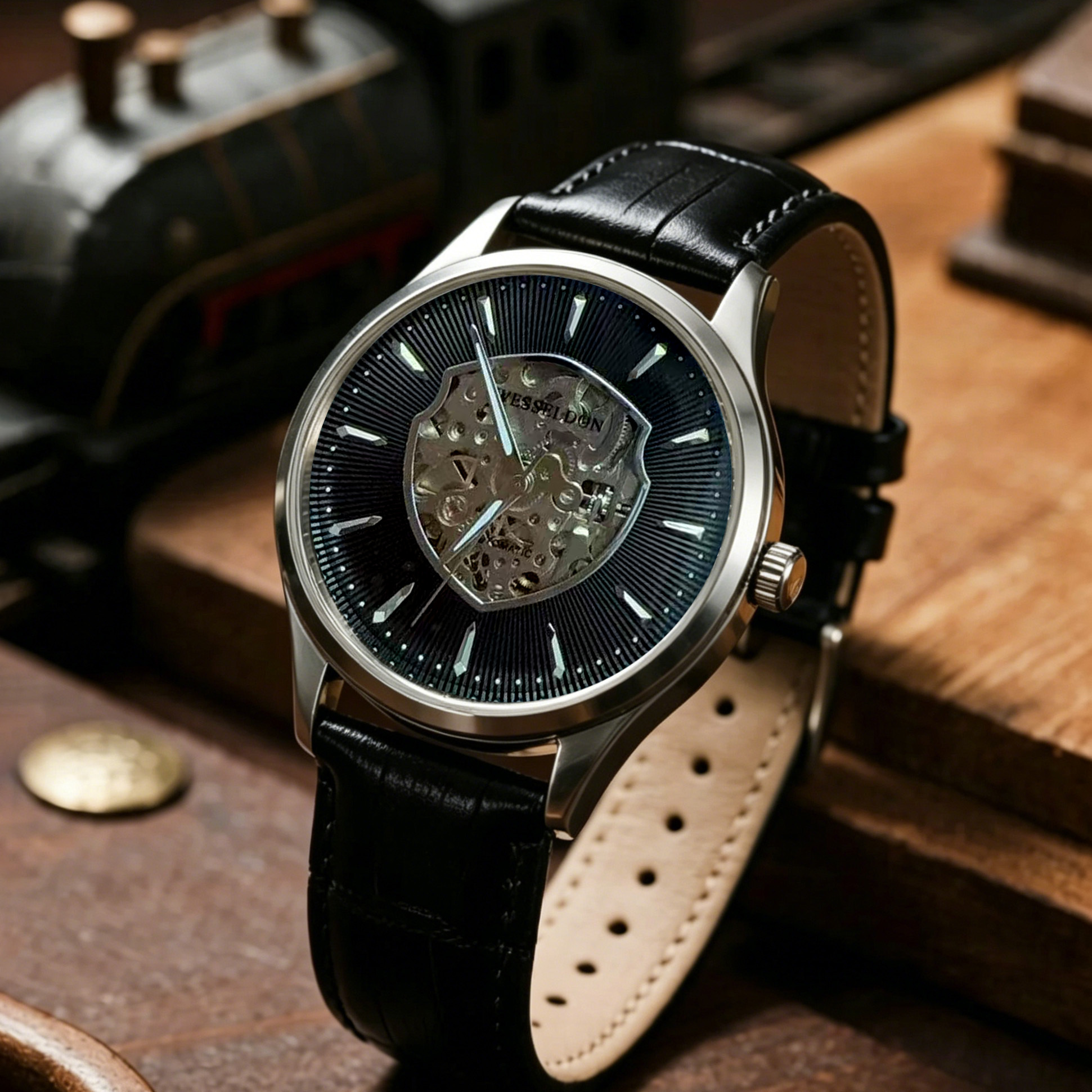 Elegant Men' Skeleton Watch