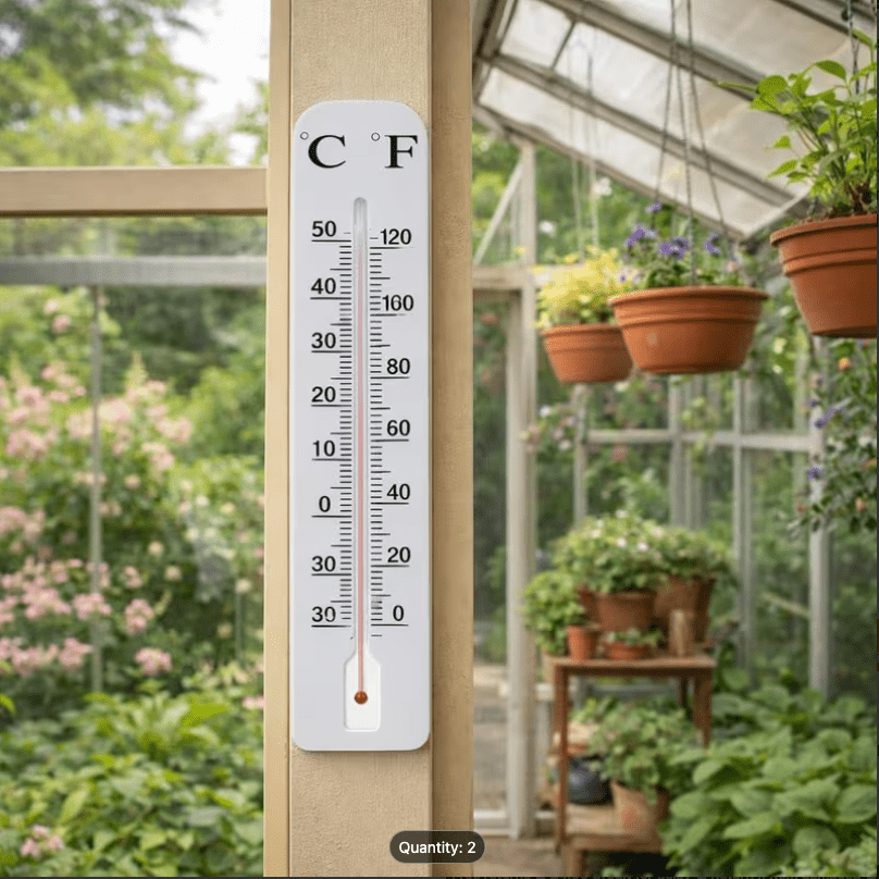 TEMU 2pcs Wall Thermometer, Outdoor Thermometer Read Accurate And Large Wall Mounted Room Temperature Monitor Easy-to-mount Design For Home Garden