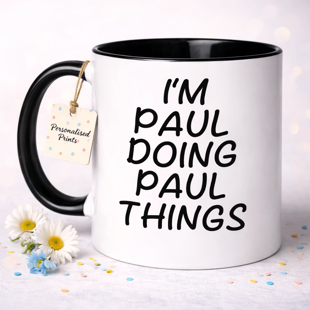 TEMU 1pc I'm Doing Things Coffee Cup, Personalized Name Coffee Mug, Printed Ceramic Coffee Cup For Coffee And Tea, Home And Office Use, 11oz
