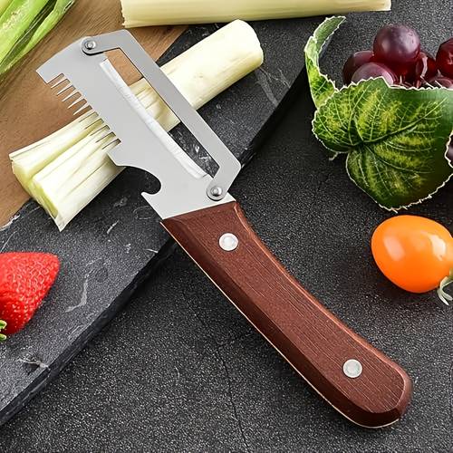 schwerer, rostfreier gemüseschäler & - mit -cutter – multifunktionales küchenwerkzeug mit gerader und ergonomischem, rutschfestem griff.