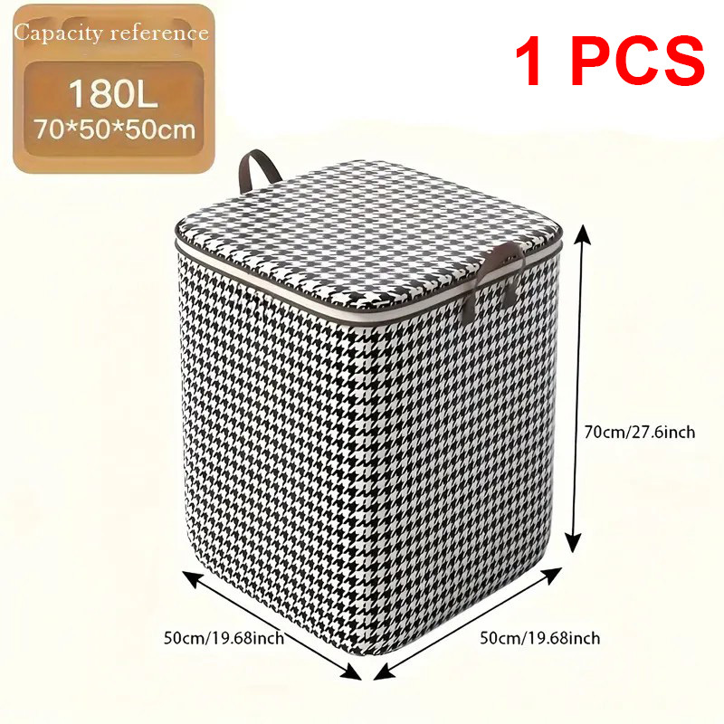 Image of Lifewit 1 Pack 180l Clothes Storage Bins With Lids, Foldable Blanket Storage Bags With Zippers, Closet And Organization For Clothing, Sweater, Comforter, Bedding