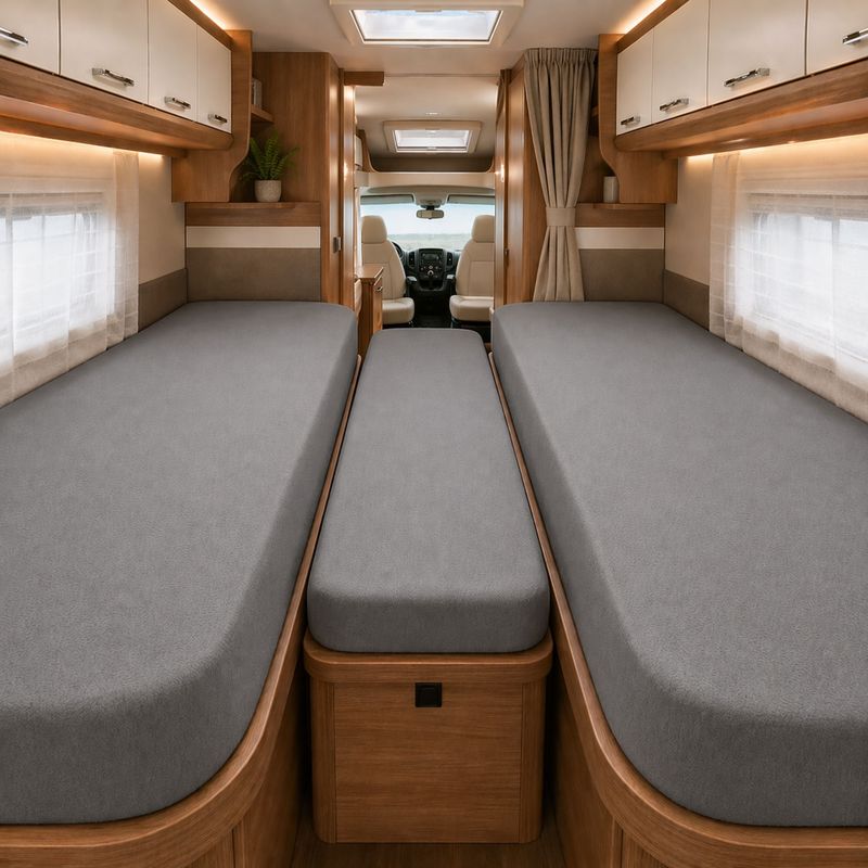 E-shop Jersey Wohnmobil-Bezug Heckbett Spannbettlaken 3er Set – Elastisch, weich, rutschfest, pflegeleicht