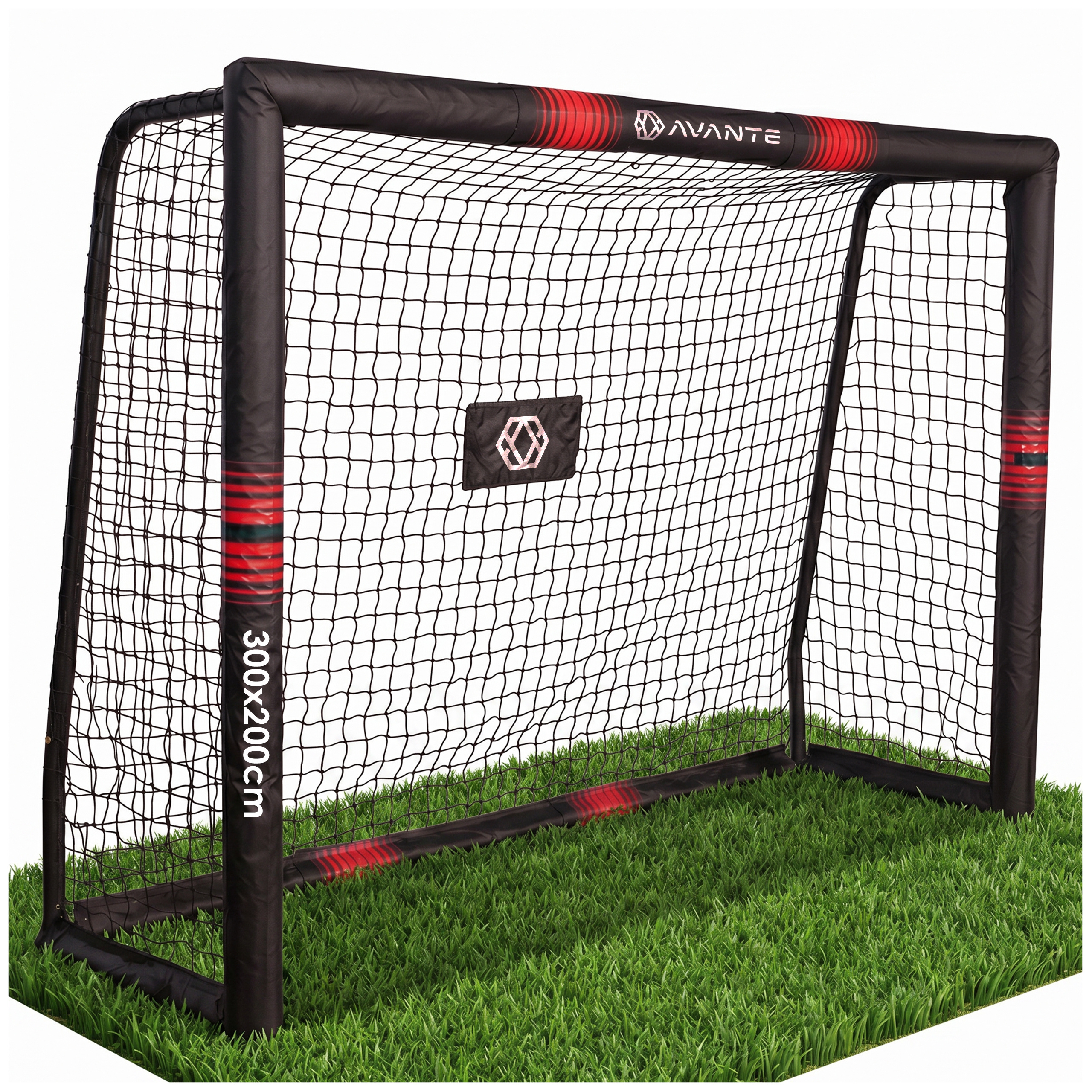 TEMU FUSSBALLTOR 300x200 METALL GROSS + NETZ. Professionelles Garten-Tor aus Stahl mit Schutzschaum. Abmessungen 300x200x120 cm. Stabile, wetterfeste