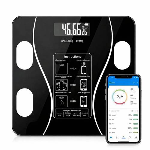 bluetooth smart body fat scale 180kg digital bmi weight scale with app body composition led display wireless bathroom scale