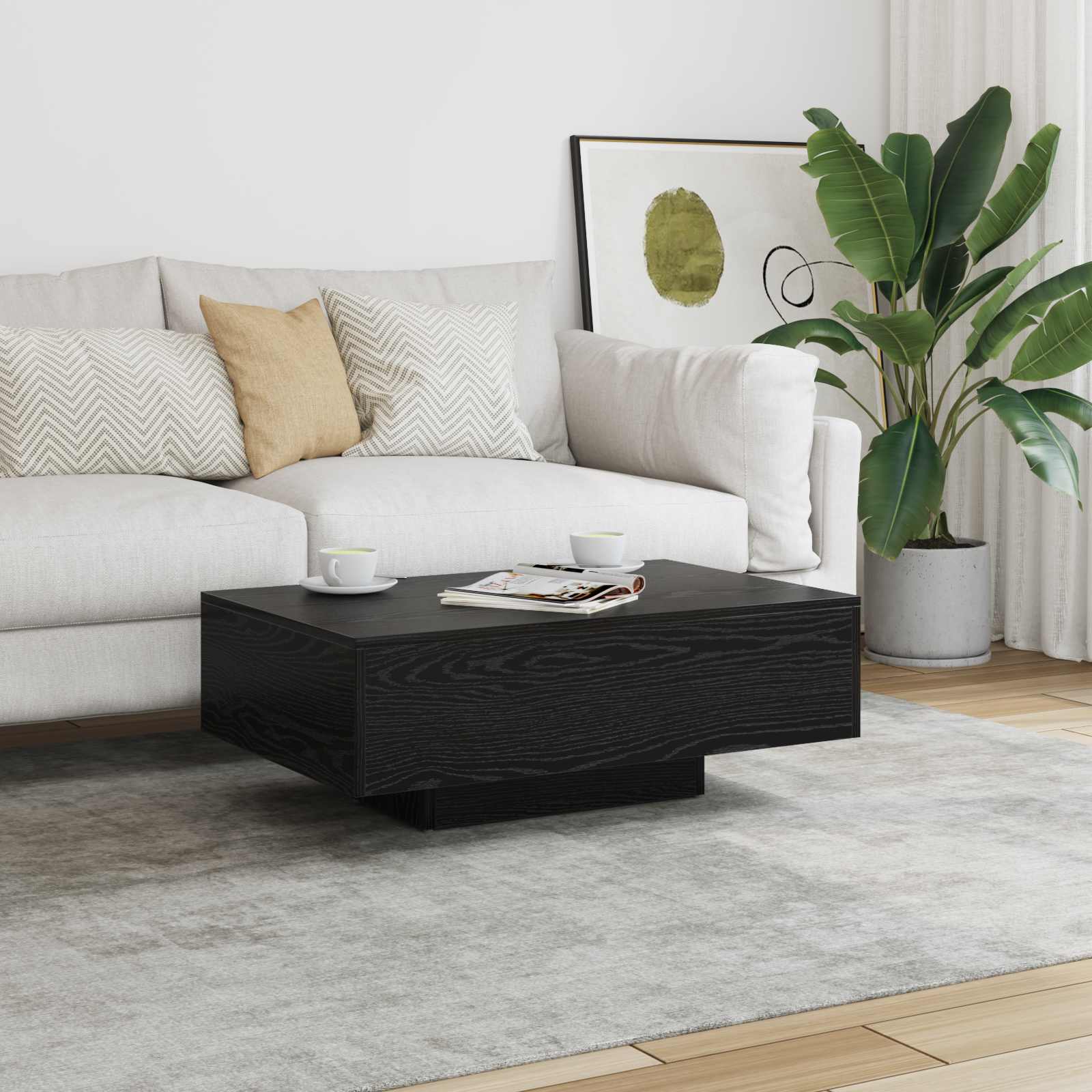 Image of Vidaxl Coffee Table Optics 85 X 55 X 31 Cm, Living Room Table, Modern, Long-lasting Coffee Table
