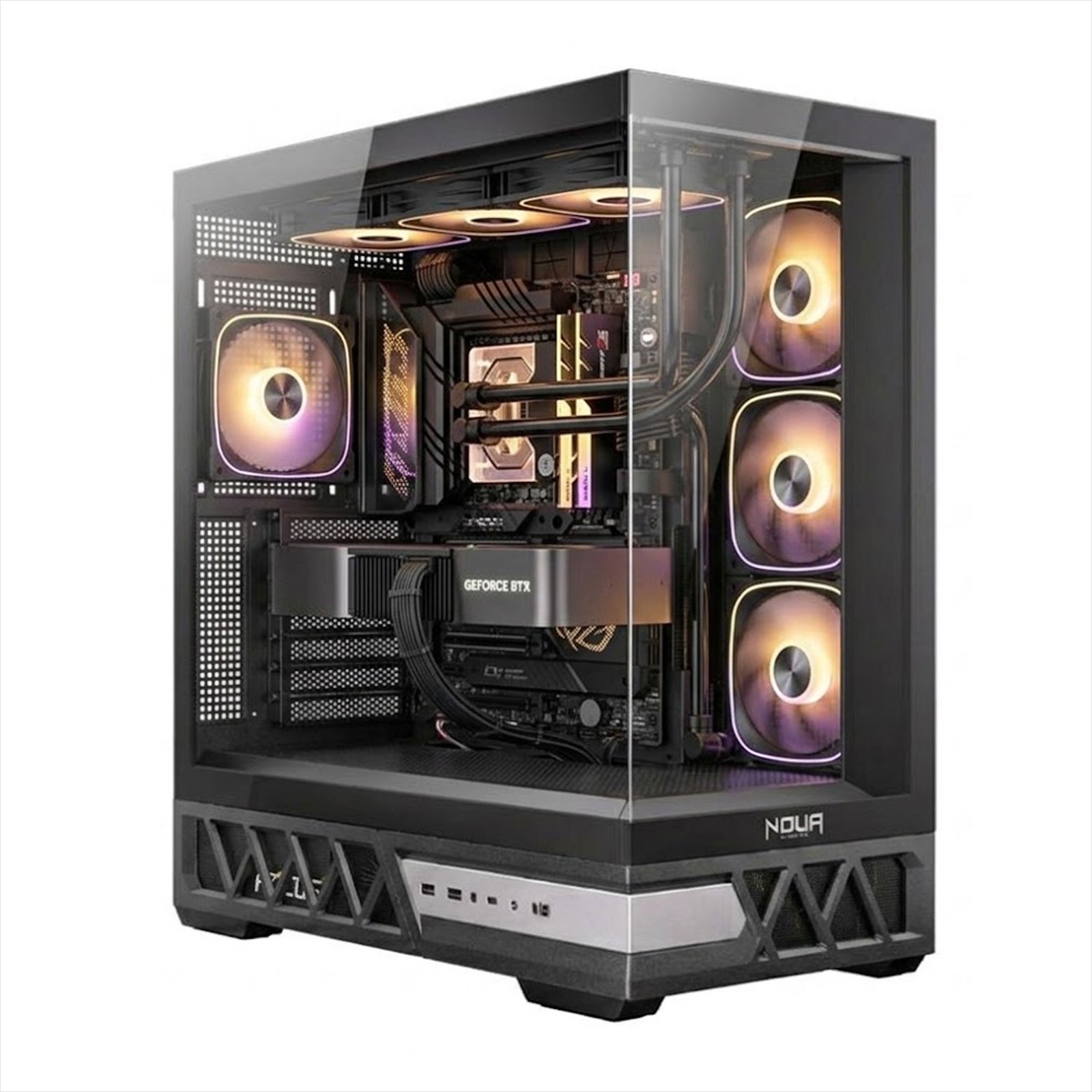 TEMU | Case PC Gaming ATX Mid Tower | Ventola PWM Led ARGB | USB 3.0 -C | Supporto Raffreddamento Liquido 360 mm | Vetro Temperato |