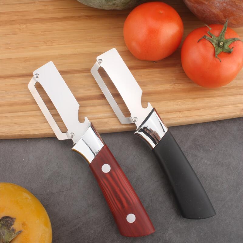 E-shop 2-in-1 Edelstahl-Schäler mit Flaschenöffner - ein multifunktionales Küchenwerkzeug, mit dem Sie Obst, Gemüse, Kartoffeln, Karotten, Äpfel,