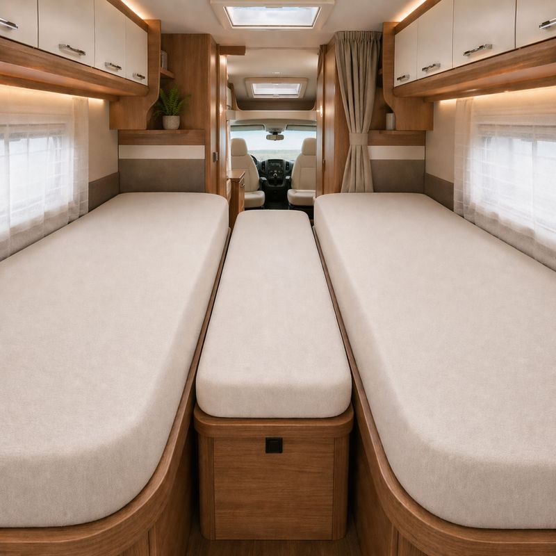 Jersey Motorhome Rear Bed Stretch Bed Sheet 3pcs Set - Elastic, Soft, Slip-resistant, Easy To Care For