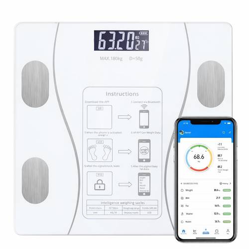 bluetooth smart body fat scale 180kg digital bmi weight scale with app body composition led display wireless bathroom scale