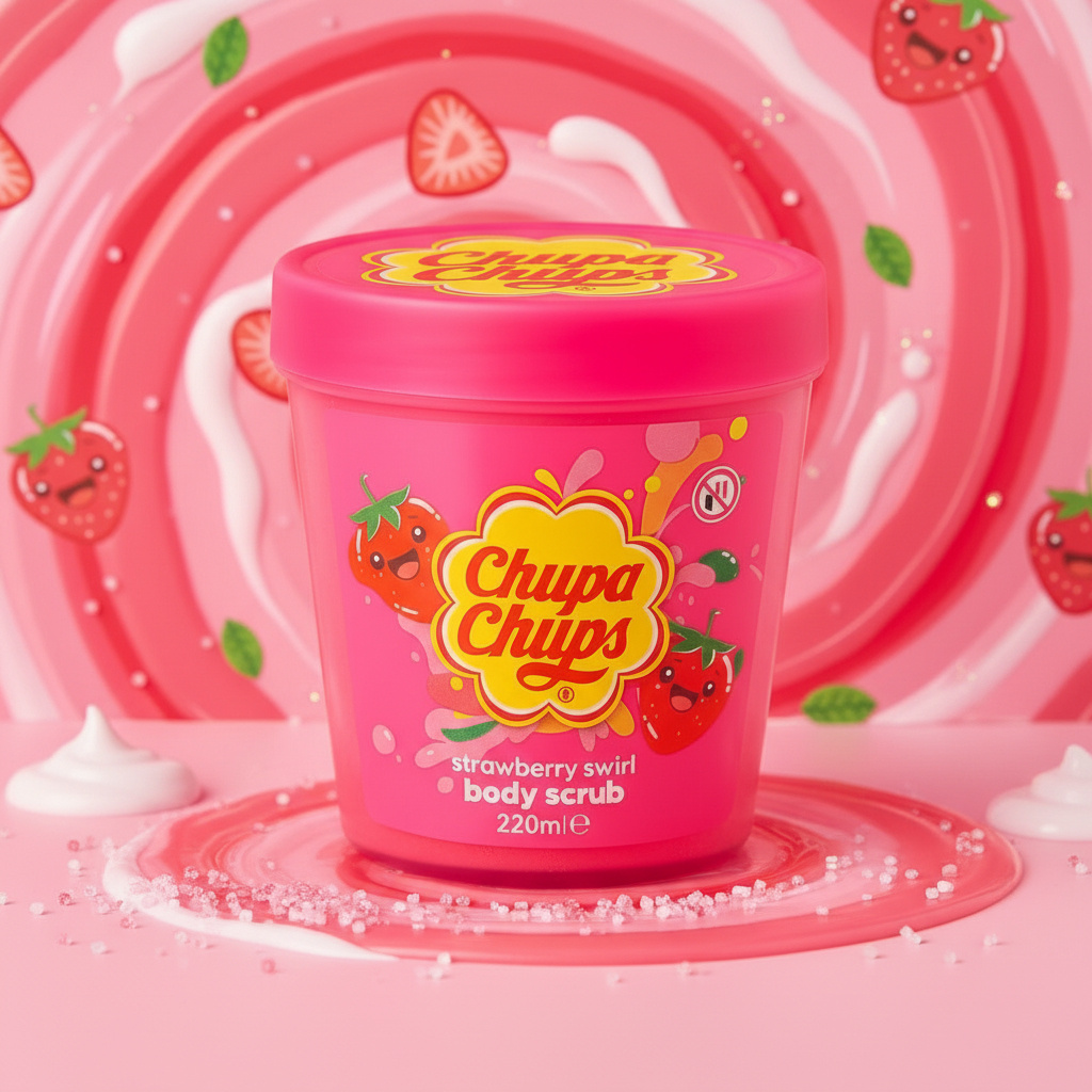 Image of Everlyx - Body Exfoliator Chu Pa Ch Ups 220ml - Strawberry Or Orange - In Pack - Sweet And Refreshing Fragrances - Cleans, And Perfumes With A Touch