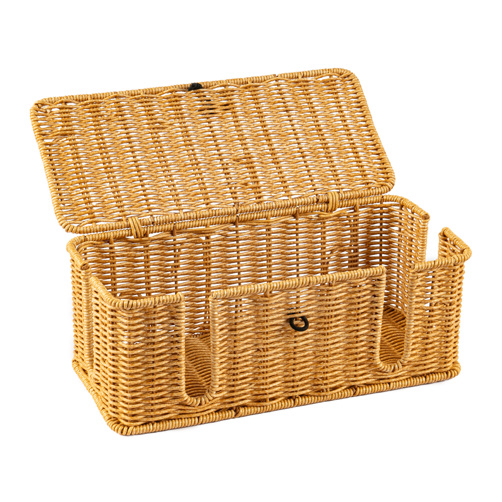Rattan Woven Cable Organizer Box with Lid