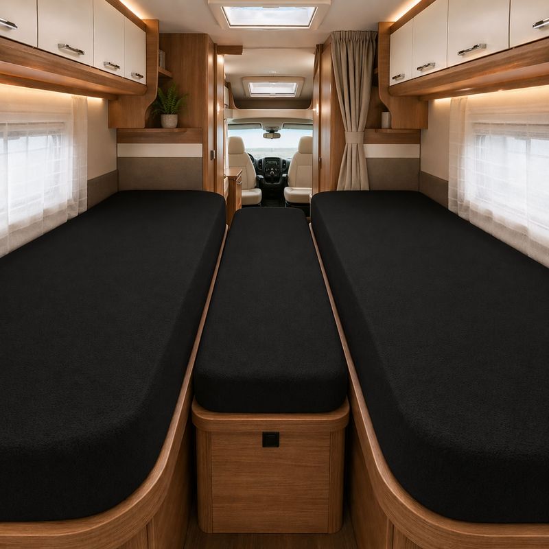 Jersey Motorhome Rear Bed Stretch Bed Sheet 3pcs Set - Elastic, Soft, Slip-resistant, Easy To Care For