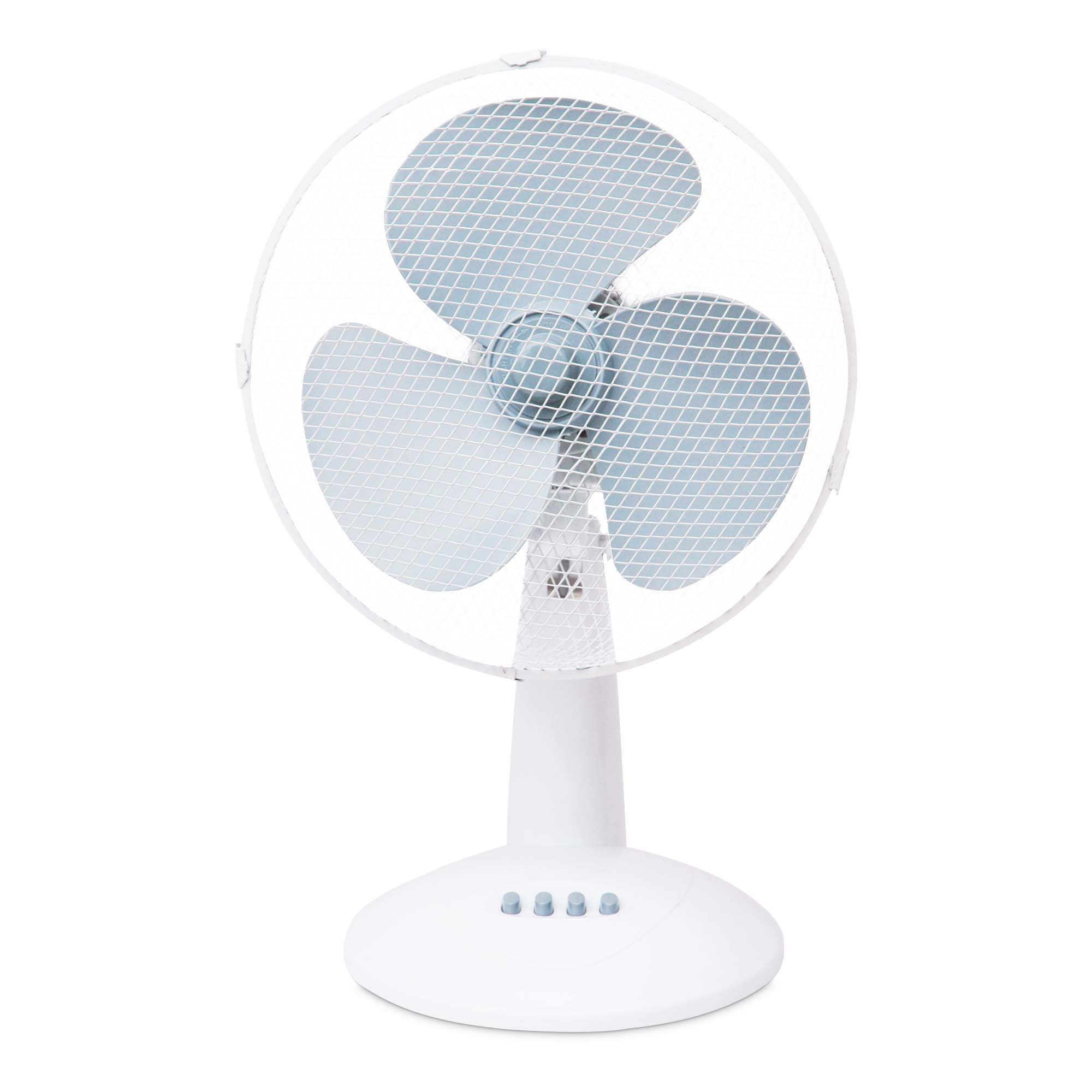   12 white oscillating portable desk fan with   head   motor h49 x w35 x d24cm   setting indoor fan for office home fast   from uk seller
