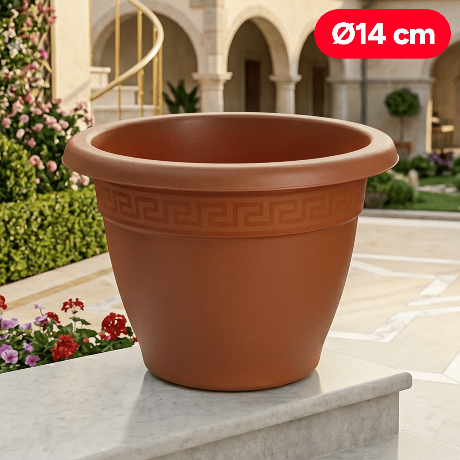TEMU Plástico 14cm, Diseño Elegante y Moderno, Macetas para Interiores y Exteriores, Patio y Decoración, Ideal para Flores y Verduras, Maceteros de