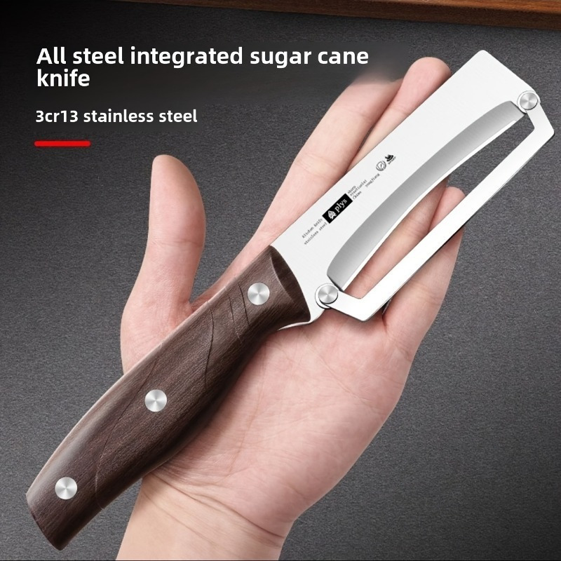 E-shop 1 Stück Leichtgewicht Camping Multifunktional Peeler Schmiede , Ergonomischer Griff, Holz wie Griff, Gewerbliche Zuckerrohr Peeler, Haushalt