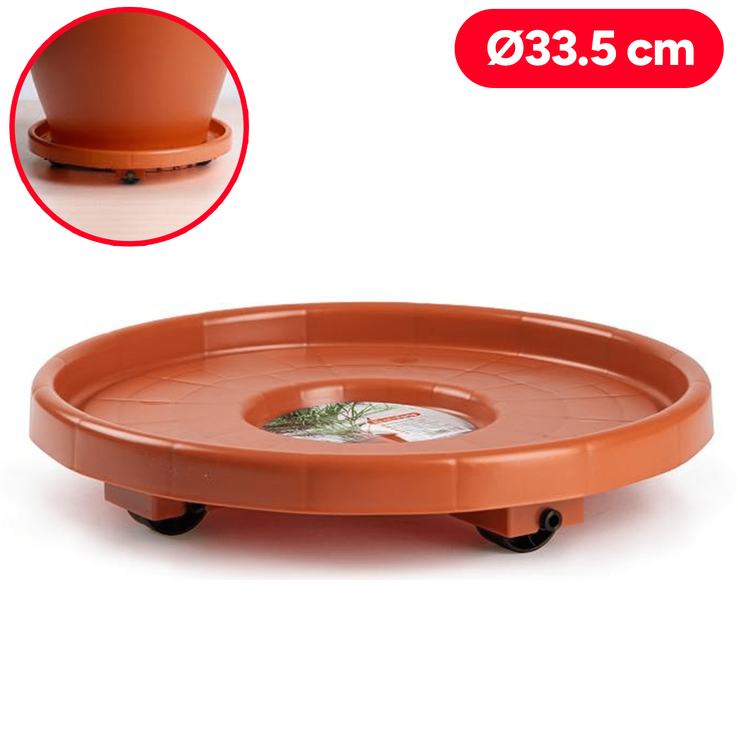TEMU Plateau pour plantes avec roulettes, support pour plantes, dessous de pot, robuste et durable, idéal pour une utilisation intérieure et
