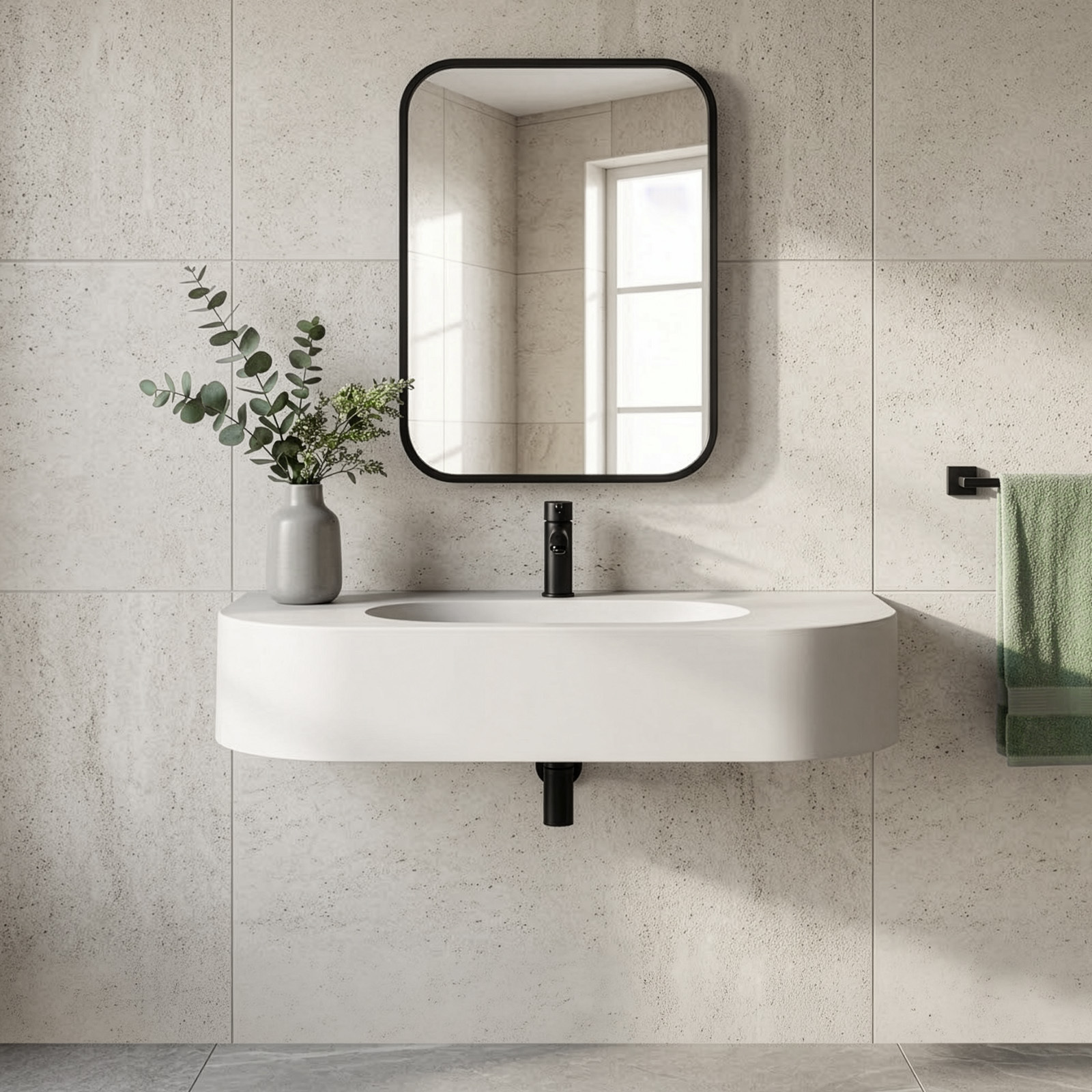 1pc 40*30cm Wall Mirror Makeup Mirror Bathroom-hanging Mirror Rectangular Decorative Mirror Metal Frame Suitable For Bathroom, Hallway, Bedroom Or Living Room