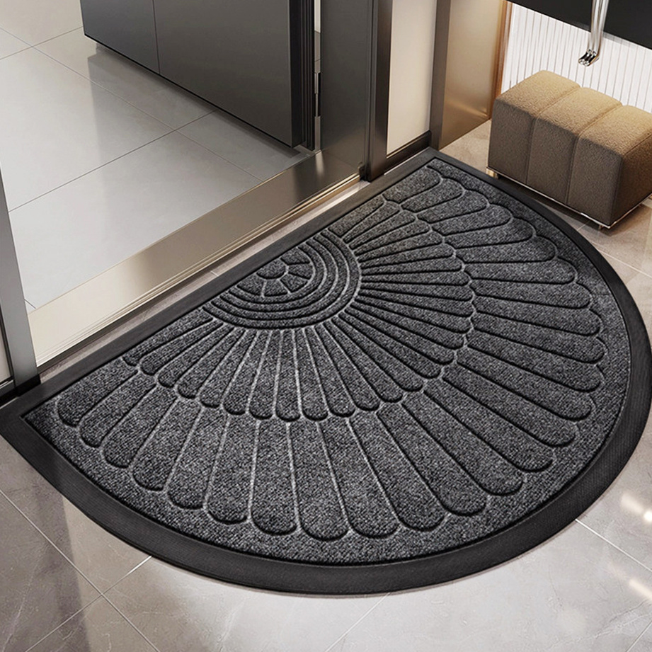 Half Round Door Mat Non-slip Semi Circle Entryway Rug Durable Rubber Backing Doormat For Indoor Outdoor Entrance Floor Mat Easter Gift