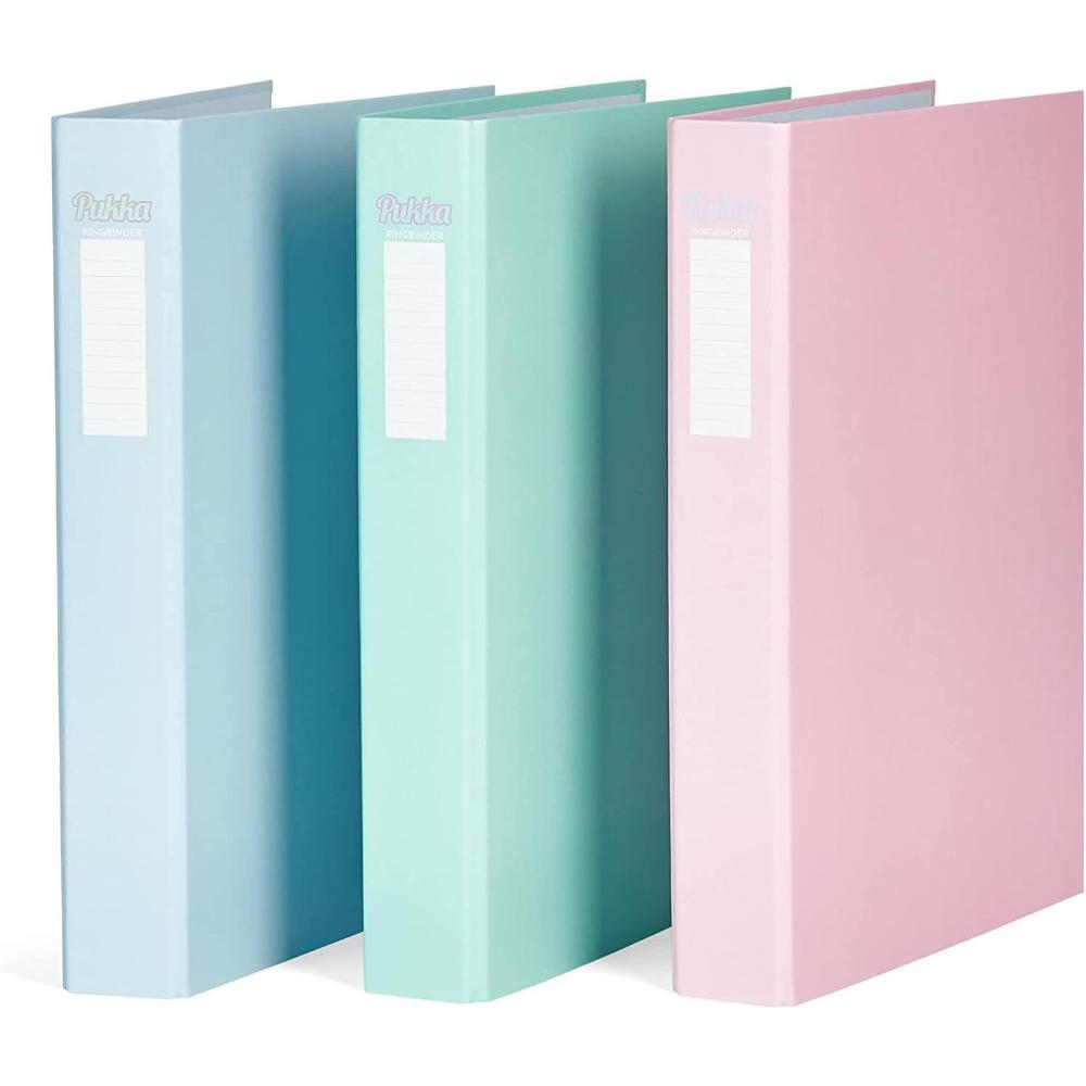 TEMU A4 Ring Binders 2 Ring Pastel Colours Pink | Teal | Blue Set Of 3