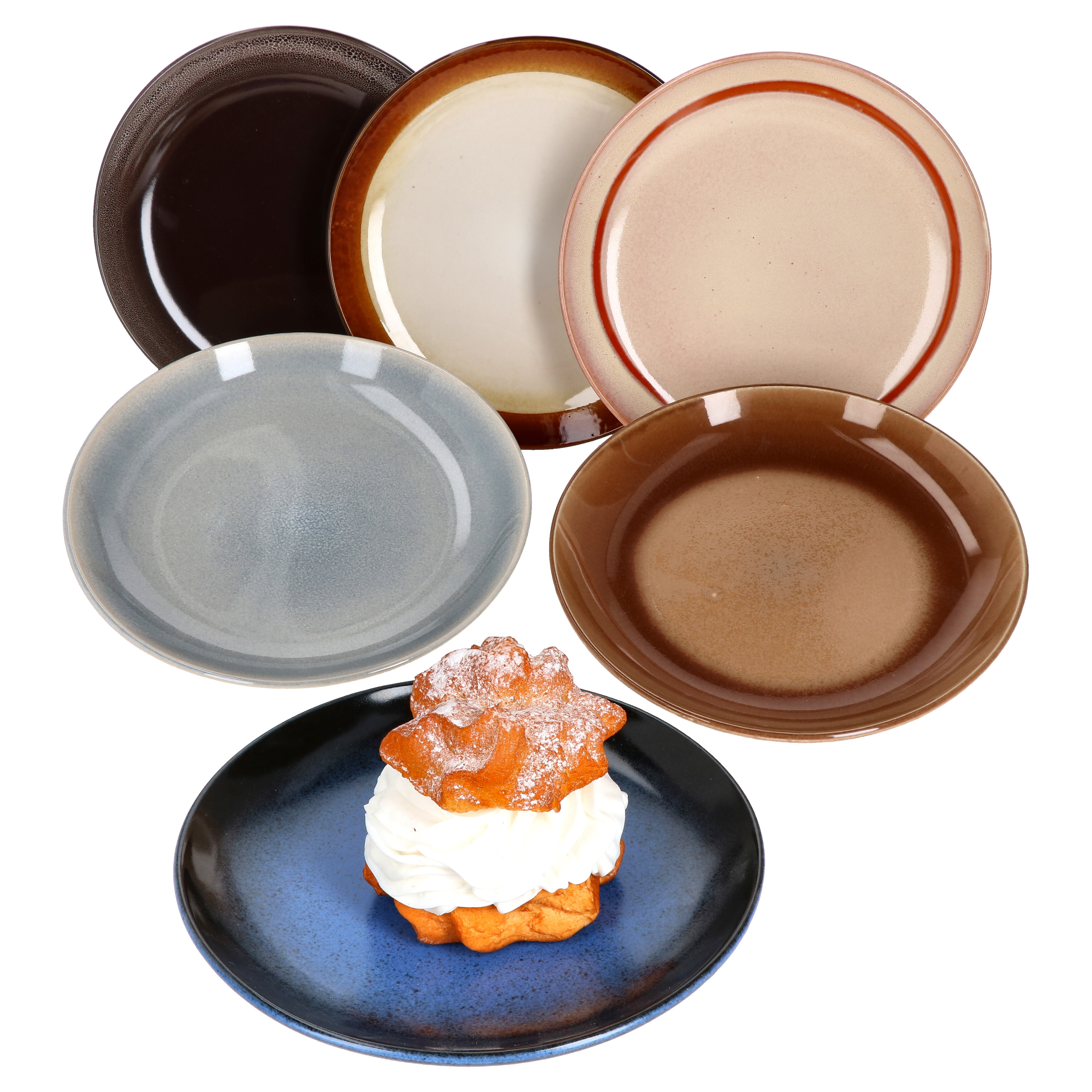 Earth 6pcs Set, Cake Plate For 6 People, 6 Colors, Dessert Plate, Breakfast Plate