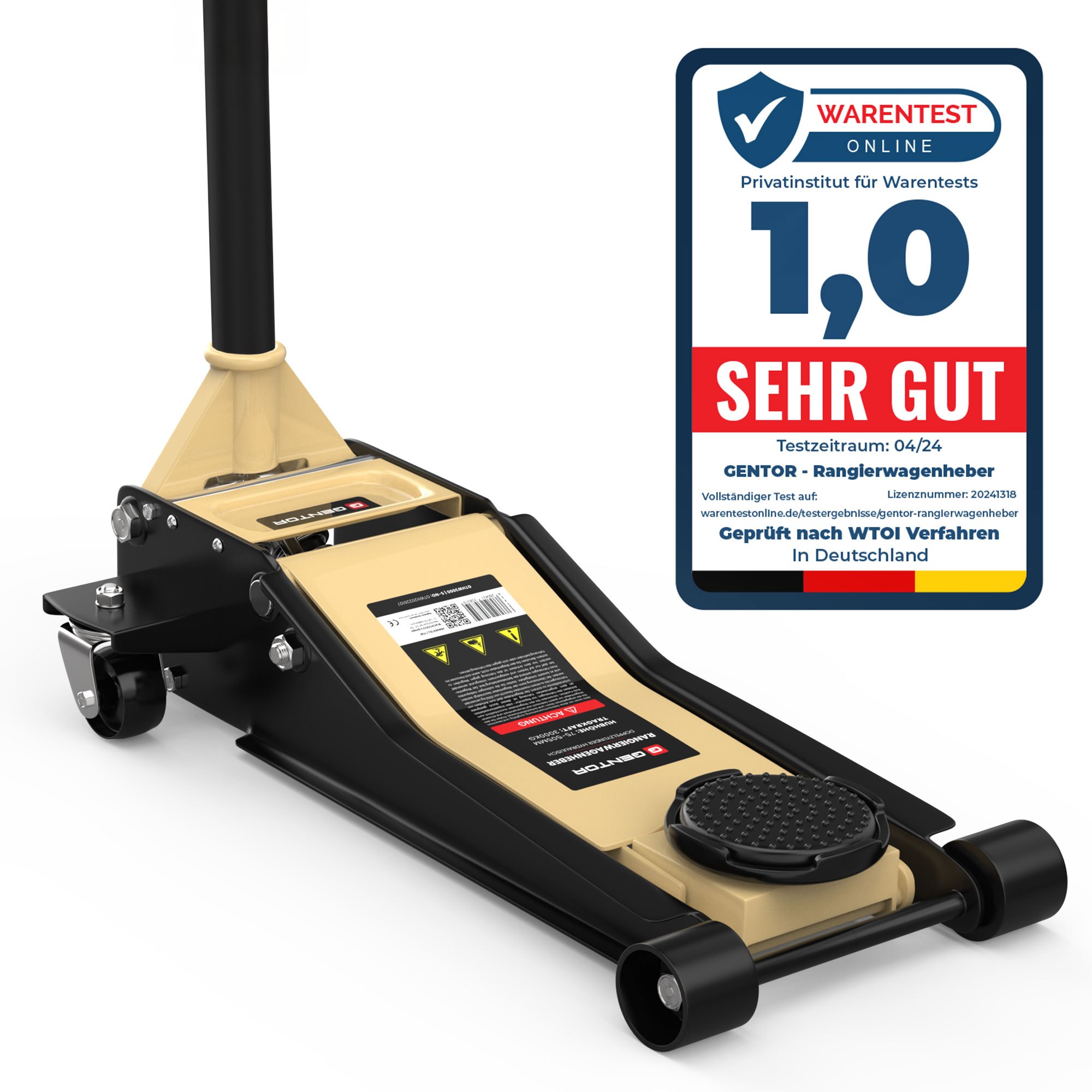 E-shop Wagenheber 3T hydraulisch flach Autoheber in Beige - Rangierwagenheber