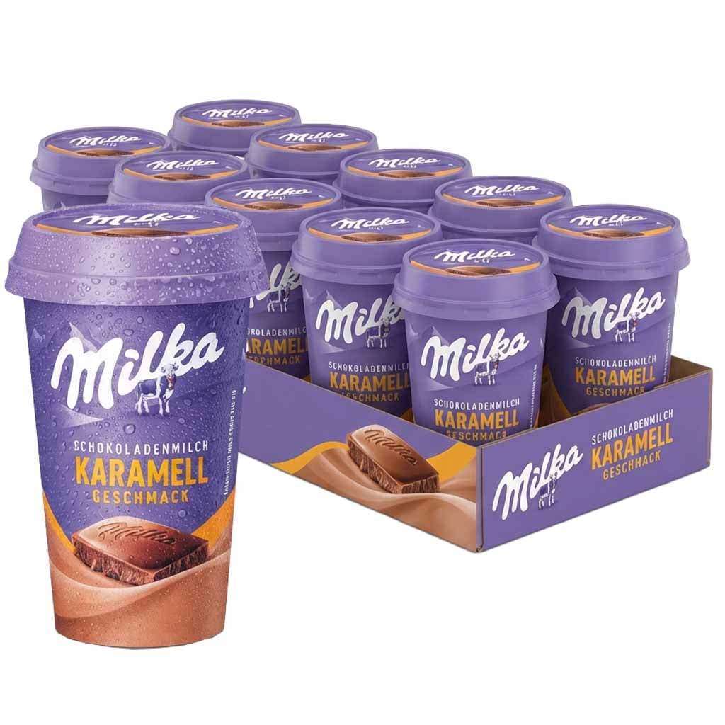 Milka - Chocolate Milkshake - Caramel Flavor - 10 Cups - 10x220ml - 2.2l