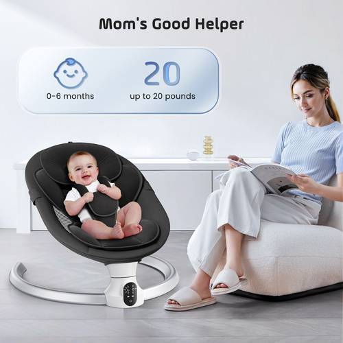 baby bouncer chair for infants control baby swing with 5 point safety harness 5 swing 3 timers and 10 music automatic rocker for newborn 0 6 month max 9 kg