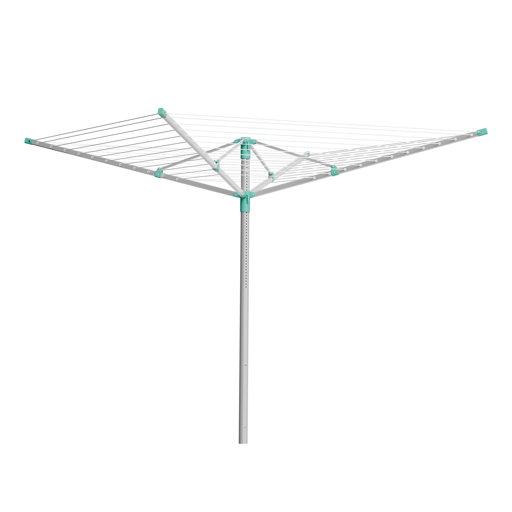 TEMU Étendoir à Linge Extérieur Réglable, en d'Aluminium, avec Housse et Pinces, Corde 60 m, Argent et Vert