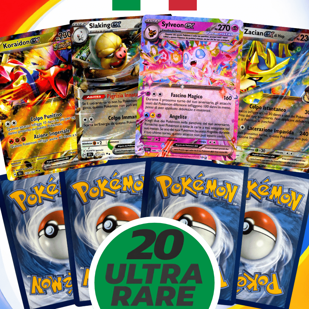 TEMU Pokémon Ex Cards: Lot Of 20 Ultra Rare Ex/v Pokémon Tcg Cards In Italian Language - Random Set - 100% Original