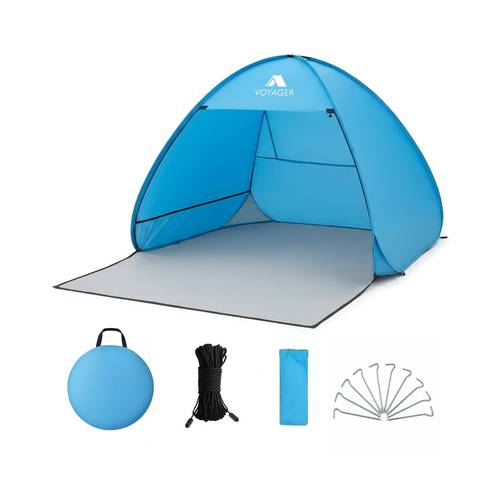 voyager plaj çadırı – süper açılır, geniş alan, + uv koruma, premium kalite, ve taşınabilir, çok amaçlı açık hava gölgelik, 2 kişilik, katlanabilir boyut