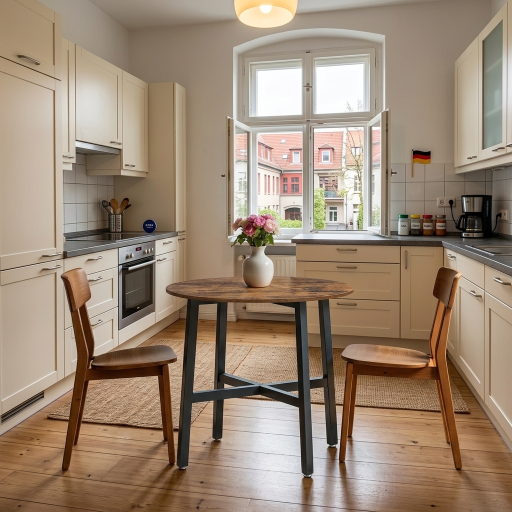 E-shop Runder Esstisch Ø80cm, Bartisch,Küchentisch Vintagebraun/Tintenschwarz , Höhe 75cm ,Gartenmöbel,für Wohnung,Balkone,Wohnzimmer,