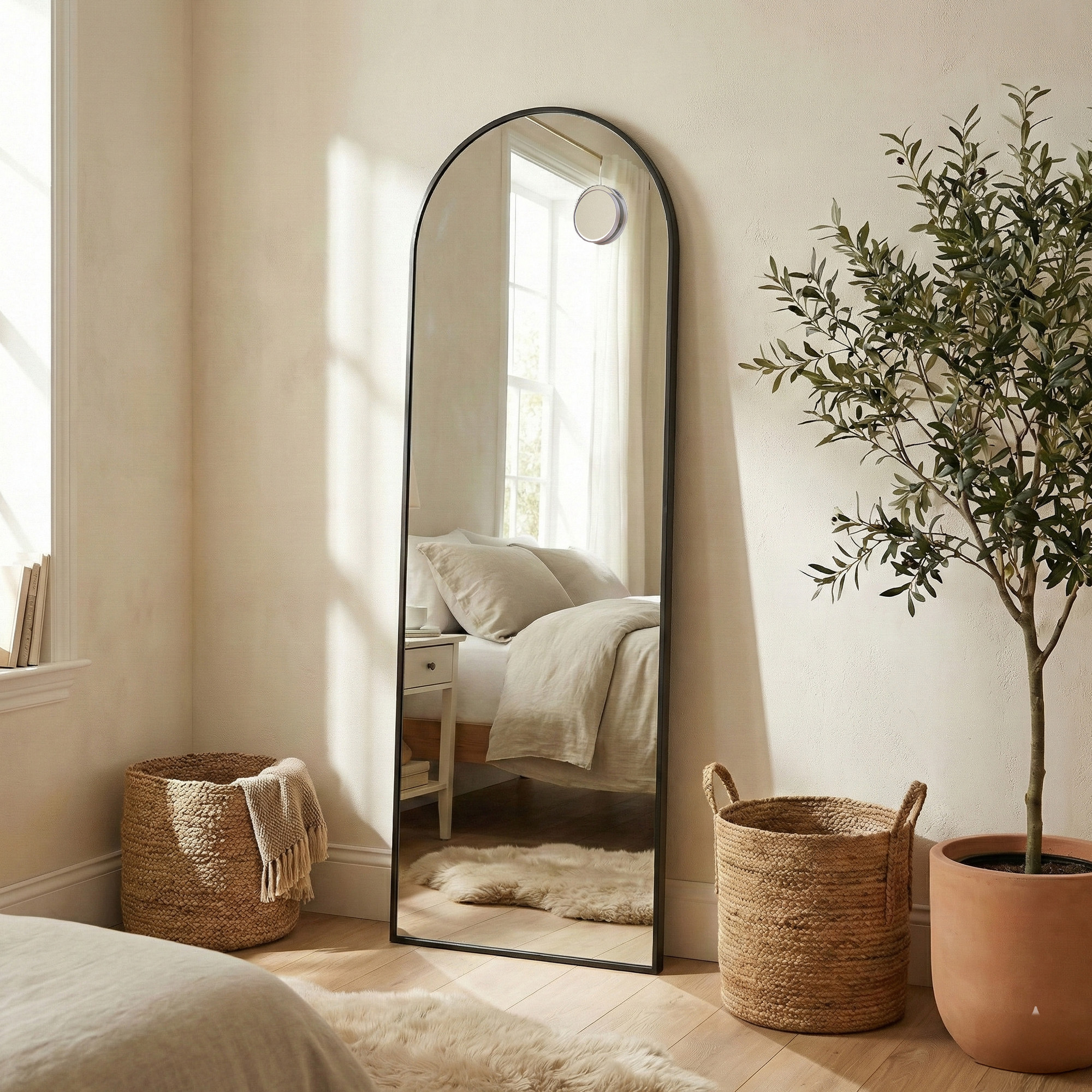 TEMU Specchio a figura intera , indipendente, 160 x 50 cm, specchio da terra con supporto, telaio in di alluminio, vetro temperato, per camere da
