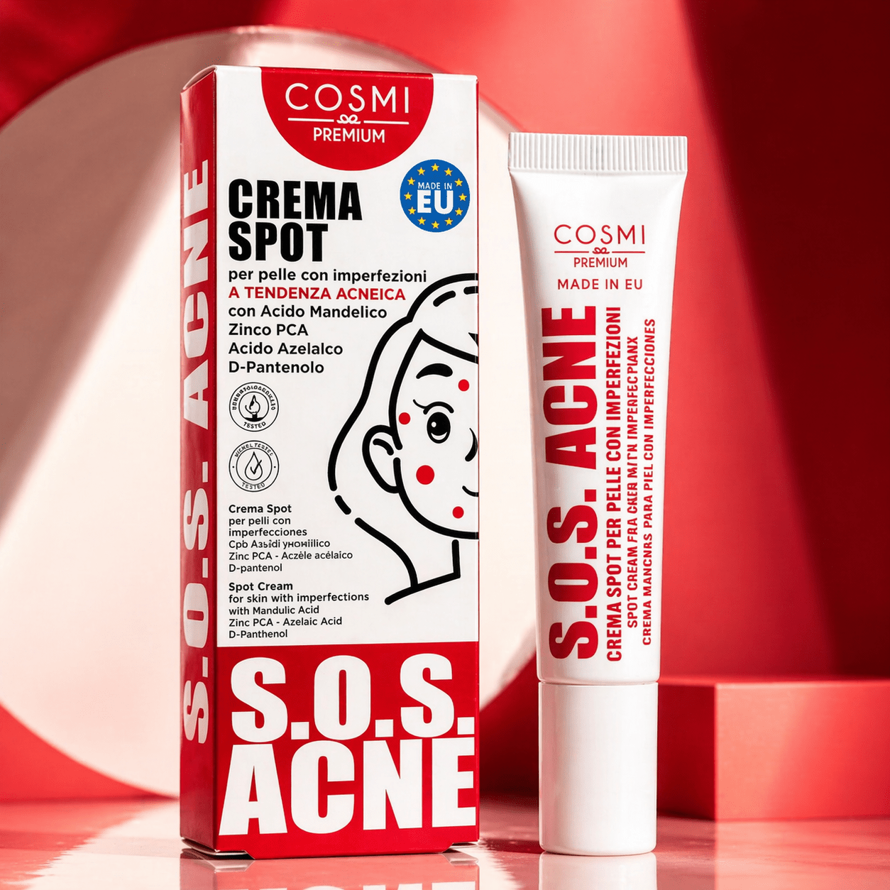 Image of Everlyx - Cosmi .o.s Cream Spot 15 Ml - Treatment For With And -prone With Mandelic Acid, Azelaic Acid, Pca, And D-panthenol - Lightweight Texture With Rapid Absorption.