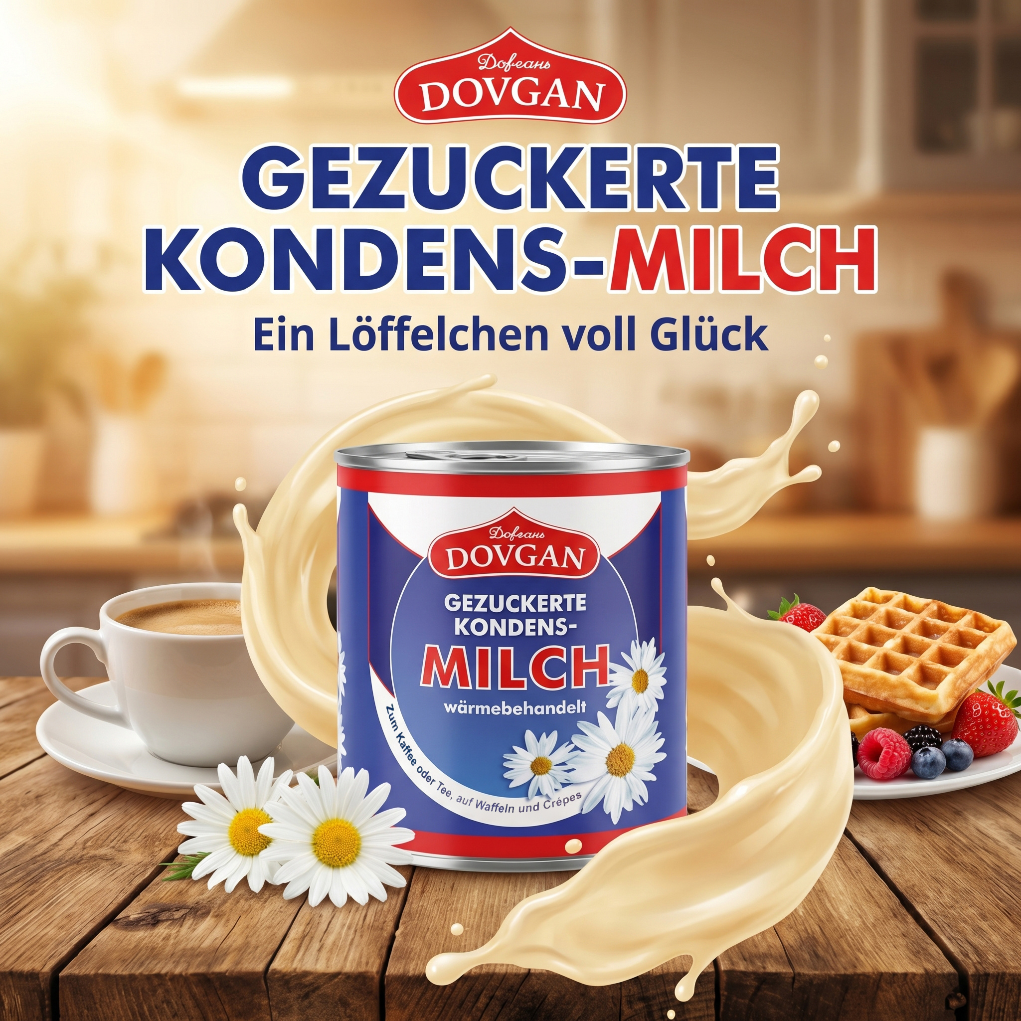 Image of Dovgan Sweetened Condensed Milk, 8% Fat (397g), Condensed Milk