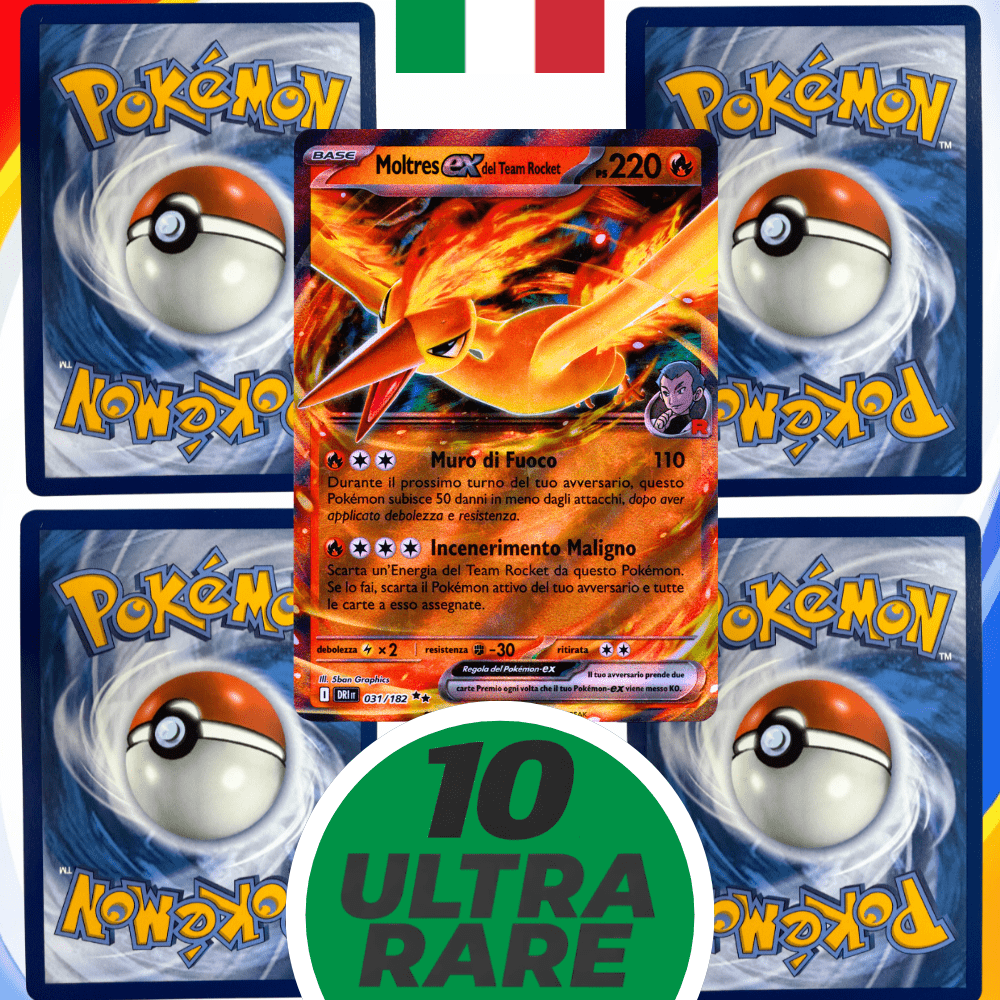 TEMU Pokémon Ex Cards: Lot Of 10 Ultra Rare Ex/v Pokémon Tcg Cards In Italian Language - Random Set And Guaranteed No Duplicates - 100% Original