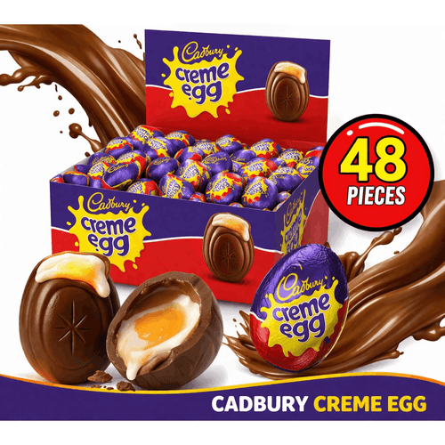 48pcs creme eggs bulk box creamy filled chocolate treats individually wrapped gifting parties