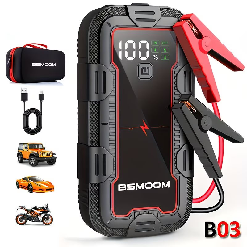 E-shop 12V Auto-Starthilfe 7000A Spitzenleistung Autobatterie-Booster Powerbank 26800mAh / 21800mAh / 12800mAh, Starthilfe mit LED-Licht und