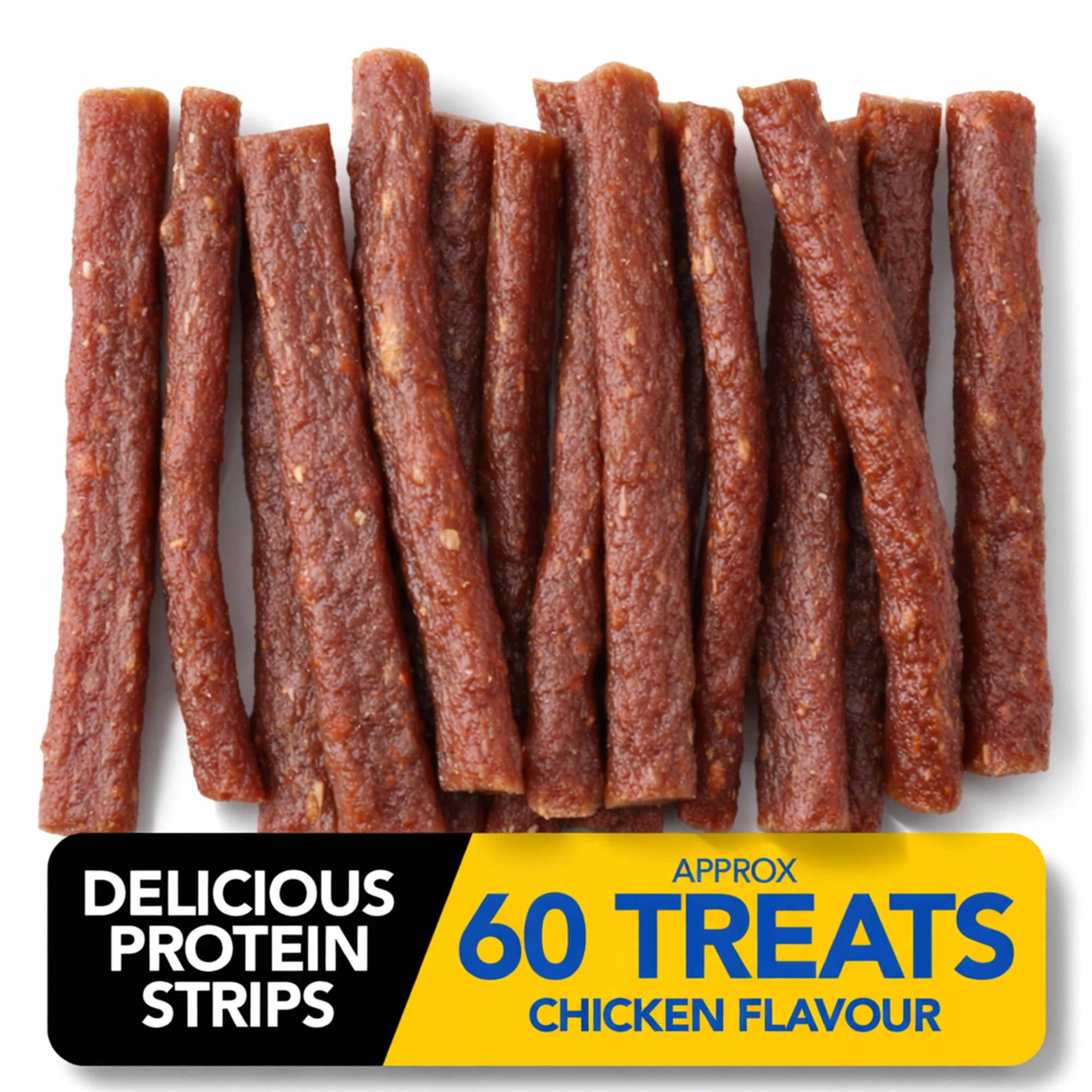 pure breed 600g   protein strips chicken flavour 4x150g high protein chicken dog treats chews 3 9 inch   training snacks for dogs puppies resealable pack     reward treats