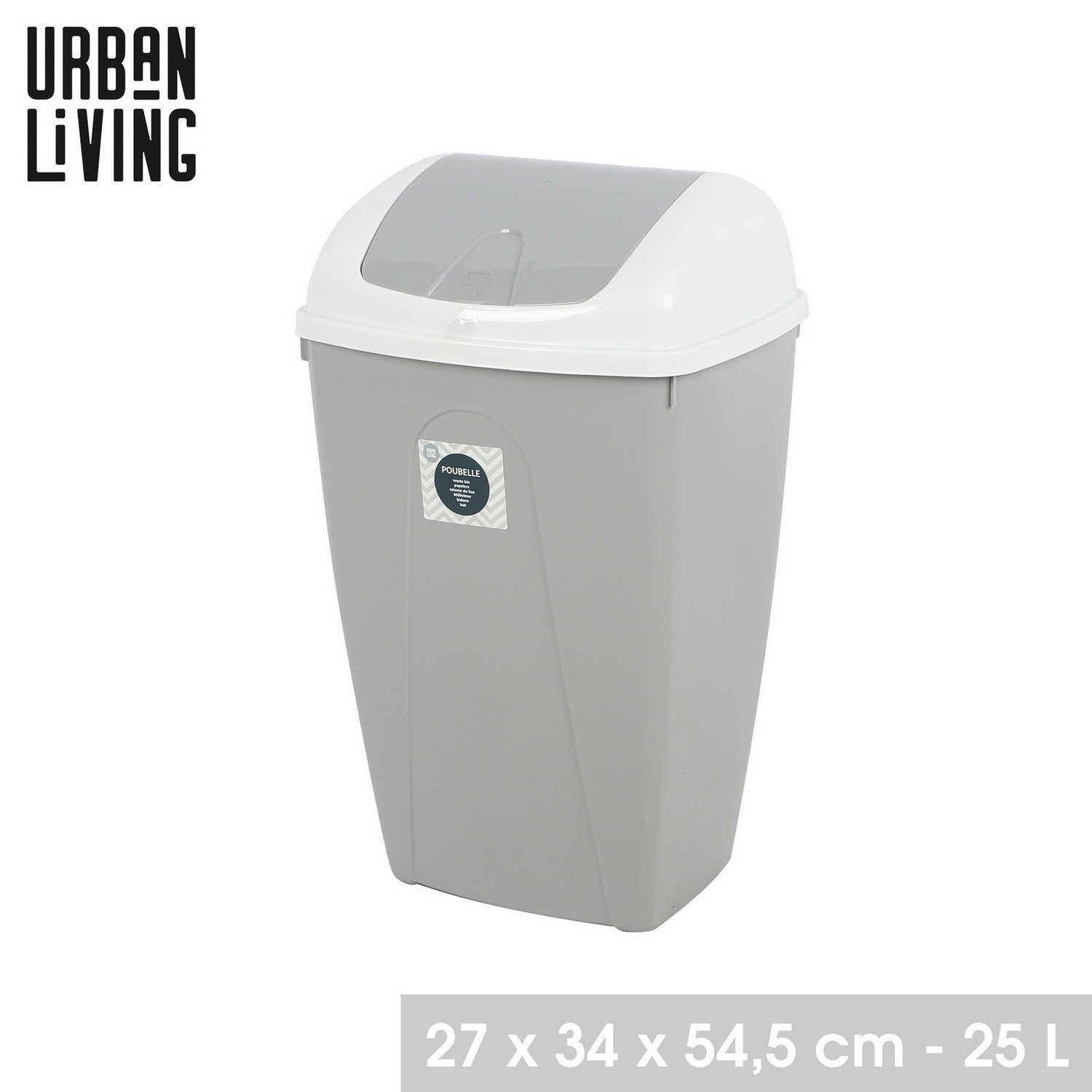 Image of 25 Liter Plastic Trash Can With Swivel Lid Bathroom Trash Can Waste Bin For Kitchen And Bathroom Paper Basket Waste Bin Kitchen Trash Can Bathroom Trash Can For Garbage, Waste And Paper